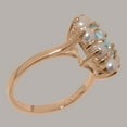 thumbnail image 3 of LBG British Made 10k Rose Gold Natural Aquamarine & Cultured Pearl Womens Statement Ring - 33 size options - Size 10, 3 of 6