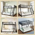 thumbnail image 5 of Metal Bunk Bed, Full Size Bed Frame for Adults, Twin Over Full Bunk Bed with Safety Guardrail and Ladder, Trundle Bed Twin (Black, Full), 5 of 6
