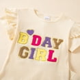 thumbnail image 5 of Xyant Baby Birthday Girl Outfit Birthday Girl Print Short Sleeve T-Shirt Elastic Shorts Infant Summer Princess 2 Pcs Clothes Set (Beige,12-18 Months), 5 of 7