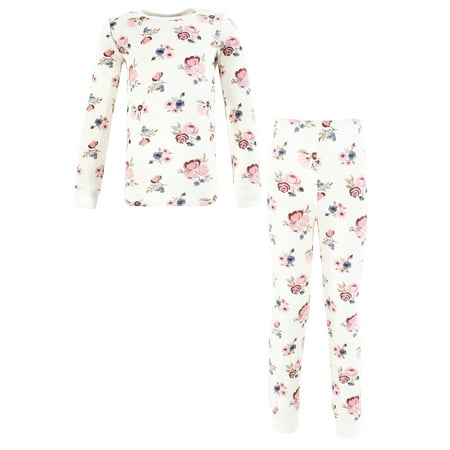 

Hudson Baby Infant Girl Thermal Long Underwear 2pc Set Dusty Rose Floral 2T