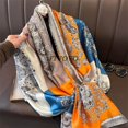 thumbnail image 1 of Bufanda de seda de marca de lujo para mujer, chales grandes, Hijab de diseño estampado, Foulard suave, Hijab femenino, protector solar, toalla de playa al aire libre Fivean unisex, 1 of 2