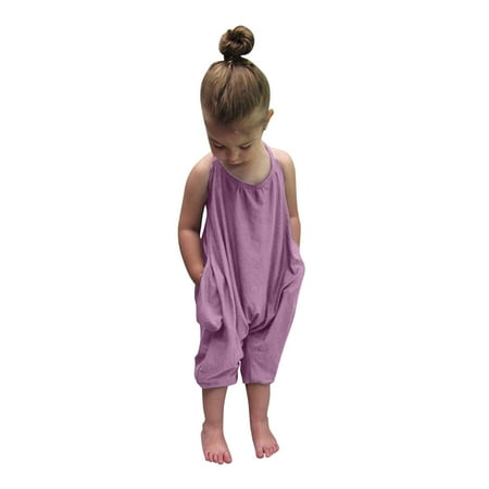 

Baby Girl Clothes Strap Toddler Kids Harem Piece One Jumpsuit Backless Pants Romper Romper&Jumpsuit Girl Clothes