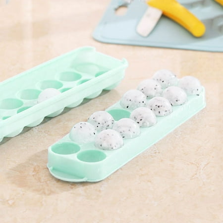 

BUTORY 14 Grid Small Ice Hockey Ice Maker Box Ice Cube Tray Ball Maker Sphere Round Whiskey Cocktail Drinks Mold Summer DIY Tool Reusable
