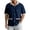 Navy, variant on Men Short Sleeve Button Down Shirt with Contrast Trim Notched Collar Relaxed Fit Casual Top for Everyday Wear