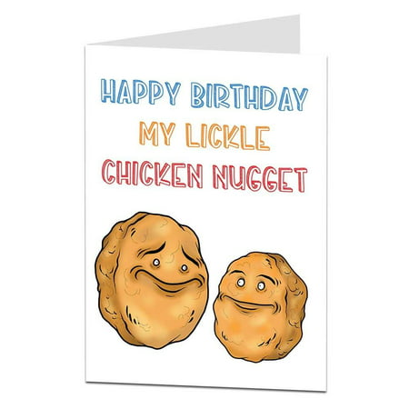 Funny Happy Birthday Card Chicken Nugget Theme Perfect For Boyfriends Girlfriend Or Best Friend Quirky Silly Design Blank Inside To Add Your Own Personal (Happy Birthday Greetings To My Best Friend)