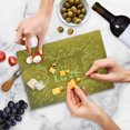 thumbnail image 5 of Mandala Cutting Board, Romantic Floral Round Hearts Words in Love Valentines Day Doodle Style Art, Decorative Tempered Glass Cutting and Serving Board, Small Size, Yellow, by Ambesonne, 5 of 5