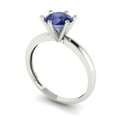 thumbnail image 2 of Solitaire Engagement Ring for Women - 1ct Simulated Tanzanite in 14K White Gold Promise Ring, 2 of 6