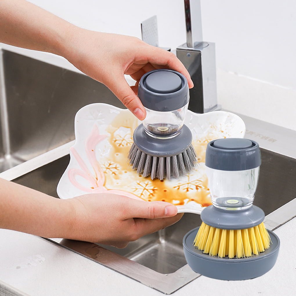 Innovative Cleaning Tool Kitchen Gadgets Kitchenware Smart Home Plastic soap  dispensing dish scrubber cleaning brush