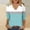 Sky Blue, variant on YHAJDS Womens Topss Color V Neck 3/4 Sleeves Roomy Casual Spring Summer Blouses for