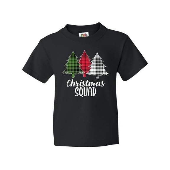 Inktastic Christmas Squad with Plaid Trees Youth T-Shirt