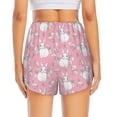 thumbnail image 2 of Lsque Rabbit And Flower Printed Women's Running Shorts with Liner Pockets,Elastic Quick Dry Workout Athletic Gym Yoga Shorts,Womens High Waist Shorts-X-Large, 2 of 9
