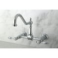 thumbnail image 2 of Kingston Brass KS1241TAL Tudor Wall Mount Bridge Kitchen Faucet, Polished Chrome, 2 of 4