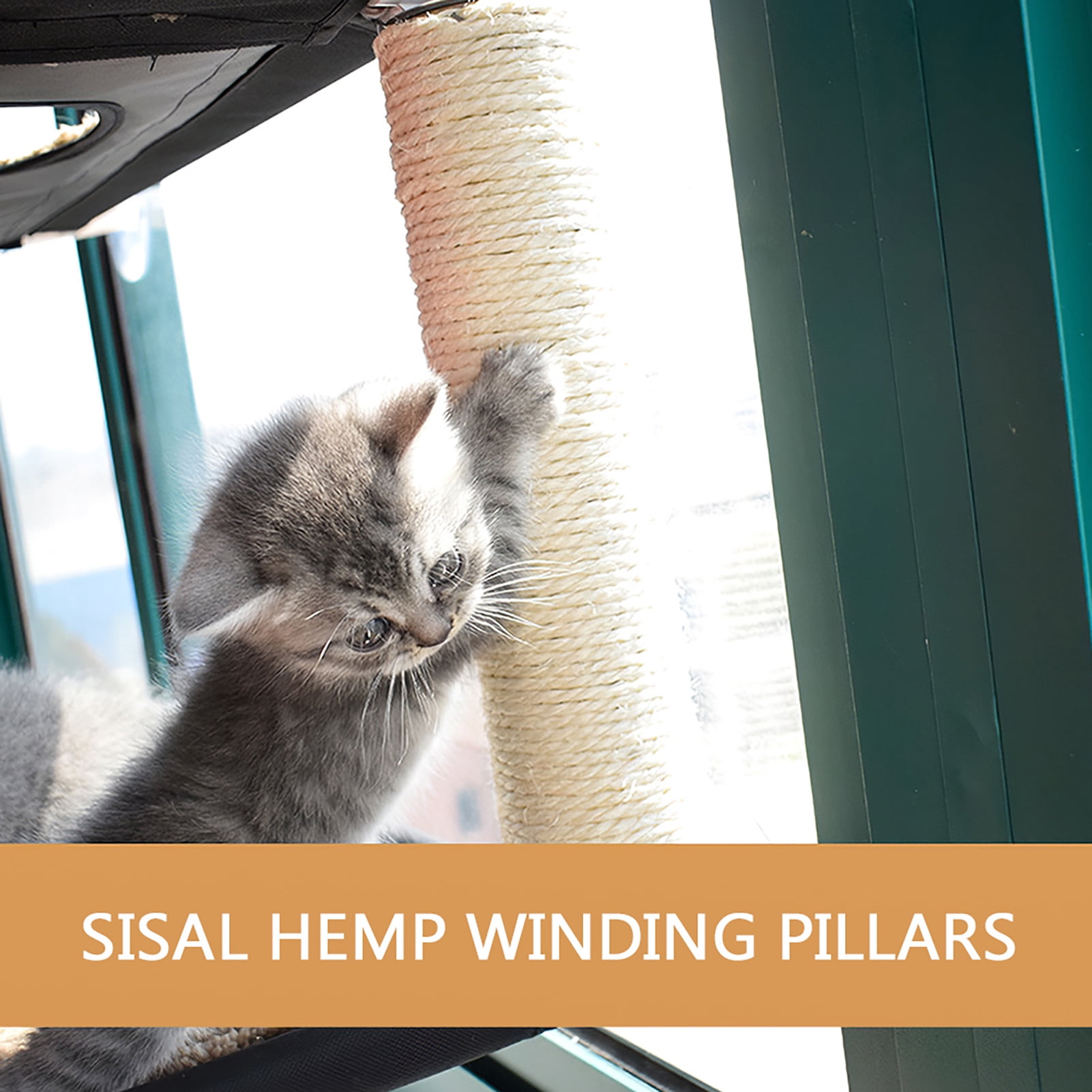 BIMZUC Double Deck Cat Window Perch Hammock Bed with Strong Suction Cups Holds Up to 44lbs 20kg Dimensions 22.4 inches / 57 cm by 7.5 inches / 19 cm Pet Resting Sunbath Seat Furniture Space Saving