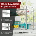 thumbnail image 2 of Sakugi Dish Drying Rack, 2-Tier Stainless Steel Dish Racks, Dish Drainer for Kitchen Counter, Silver, 2 of 7