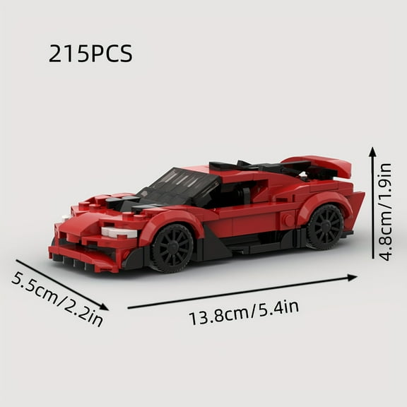 Educational Building Blocks Toy MOC Race Car, Classic Red Sports Car Reproduction 3D Model, Stackable and Detachable Reassembled Components Game, Suitable for Holiday Gifts