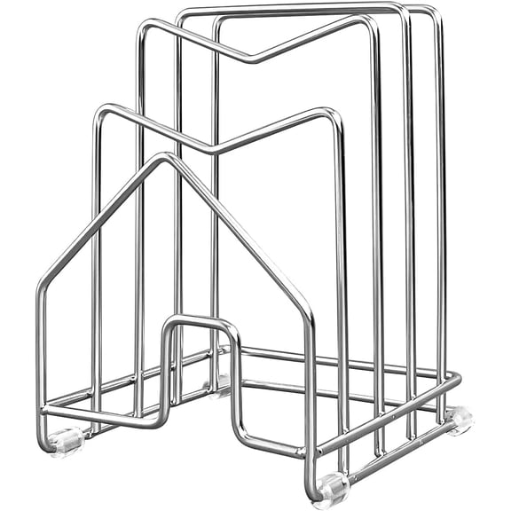 Pot Lid Organizer Cutting Board Holder Inside Cabinet 304 Stainless Steel Pots and Pan Organizer Under Cabinet Pot Cover Cookie Sheet Bakeware Serving Tray Cooling Rack Stand Kitchen Countertop