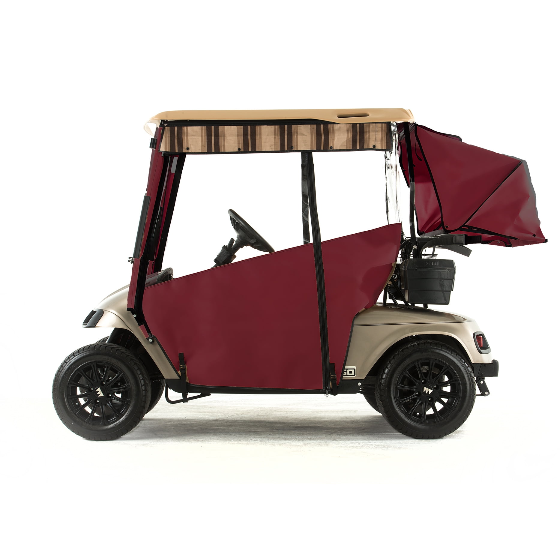 EZGO TXT Golf Cart PROTOURING Sunbrella Track Enclosure Burgundy