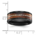 thumbnail image 2 of 8mm Black Zirconium Polished Faceted With Wood and Deer Antler Inset Band Size 10.5 Ring for Women and Men, 2 of 2