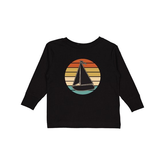 Inktastic Sailboat Vintage Nautical Sailing Boys or Girls Long Sleeve Toddler T-Shirt