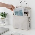 thumbnail image 4 of Bolsa de almacenamiento para colgar en la pared, impermeable sobre la puerta, organizador de armario, contenedores de ropa de bolsillo colgantes para dormitorio, baño (blanco), 4 of 5