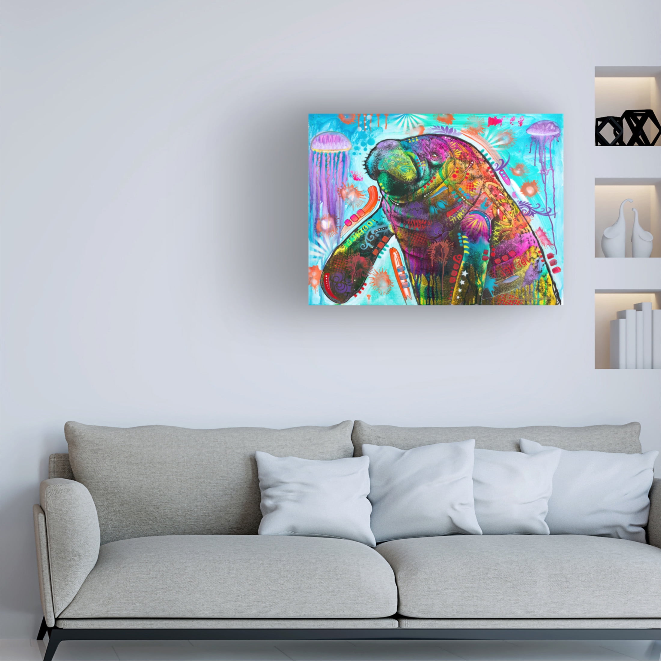 Canvas Wall Art - Dean Russo 'Manatee' Wall Art for Living Room, Bedroom, or Office Décor by Trademark Fine Art - 32 x 24 Inches