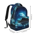 thumbnail image 2 of Easygdp Hawaiian Beach Pirate Moon Mochila Ergonómica Versátil para Laptop - Múltiples Bolsillos, Correas Ajustables, Unisex para Escuela, Viajes y Actividades al Aire Libre-One Size, 2 of 5