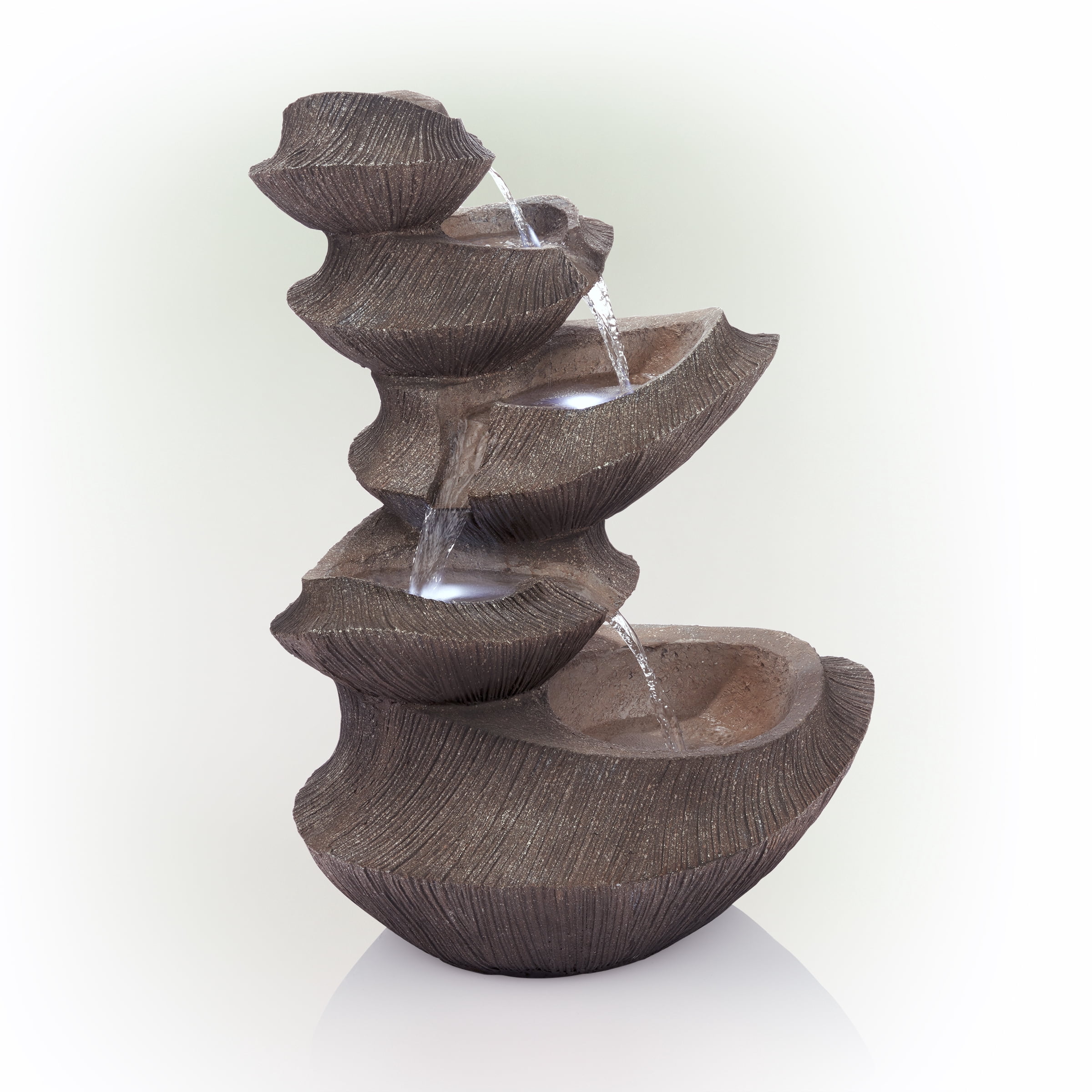 Alpine Corporation Cascading Outdoor Fountain with LED Lights, 31" High