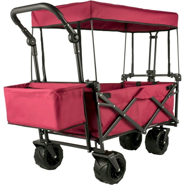 VEVOR Collapsible Folding Wagon Cart Bags and Storage Team: Red