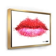 thumbnail image 3 of Abstract Red Woman Lips in Pixels 40 in x 30 in Framed Painting Canvas Art Print, by Designart, 3 of 5