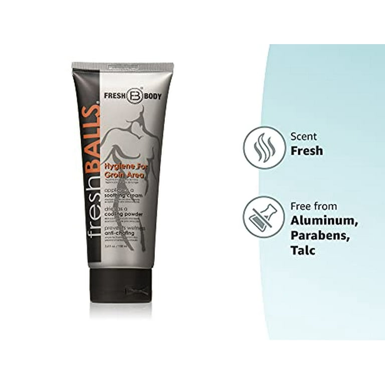 Fresh Balls Lotion, 3.4 fl oz, Anti Chafing Cream to Powder, Ball