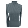 thumbnail image 3 of High Neck Ribbed Knit Pullover Sweater Turtleneck Slim Fit Long Sleeve For Casual Wear And Daily Outfits With Comfortable Stretch Fabric, 3 of 4