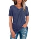 thumbnail image 1 of Fiudx Camisas para Mujer Blusa Larga Lisa de Manga Corta con Cuello En V a La Moda para Mujer, 1 of 7