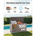 thumbnail image 3 of VEVOR Outdoor Storage Box Resin Deck Box 100 Gallon Patio Waterproof Organizer, 3 of 9