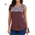 thumbnail image 1 of Camiseta sin mangas con cuello en V y estampado de leopardo Camiseta sin mangas de verano para mujer, rojo vino, M Inevent AP002393-17, 1 of 7