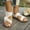 Brown, variant on Women's Mesh Panel Cross Strap Sandals, Open Toe Ankle Strap Shoes, Plus Size Breathable Comfort Footwear for Summer Beige 36