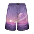 thumbnail image 2 of Men's Pajama Bottoms Athletic Shorts For Men Casual Cotton Purple Planets, 2 of 7