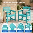 thumbnail image 4 of KINGYES 6 Piece Patio Dining Set, All Weather HDPE Outdoor Table and Chairs with Bench, Aruba Blue, 4 of 10