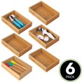 thumbnail image 2 of mDesign Stackable 9" Long Wooden Bamboo Drawer Organizer - 6 Pack - Natural Wood, 2 of 9