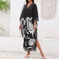 thumbnail image 5 of HAJWOH Plus Size Kaftan Dress Batwing Sleeve V Neck Lightweight Summer Beach Cover Up Loungewear, 5 of 5