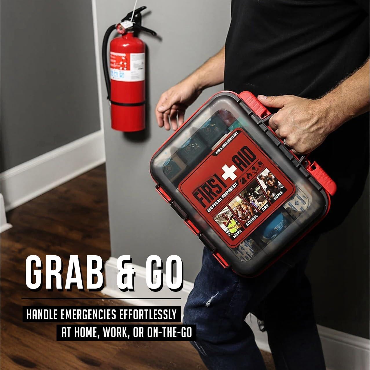 400 Osha/ansi Compliant First Aid Kit Type Iii Class A Professional Med Supplies For Contractors  Warehouse Office School Home Disaster Car Business Restaurant