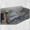 thumbnail image 6 of Industrial Soft Flannel Fleece Throw Blanket, Wall Design with Cracks Weathered Futuristic Arrangement Monochrome Print, Cozy Plush for Indoor and Outdoor Use, 50" x 60", Grey and White, by Ambesonne, 6 of 6