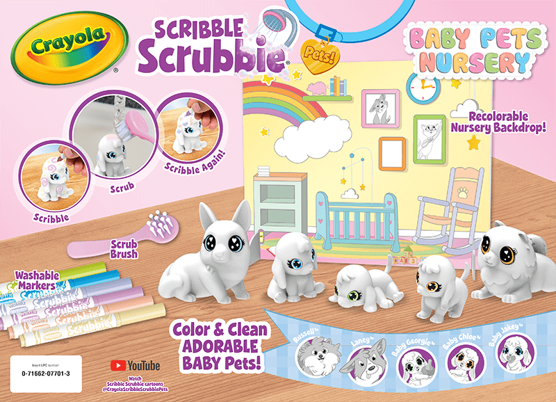 Crayola Scribble Scrubbie Baby Pets Nursery, Creative Toys for Toddlers & Kids, Gift for Girls & Boys, Ages 3+
