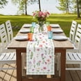 thumbnail image 4 of Table Runners 90 Inches Long Dress Scarves, Spring Floral Farmhouse Coffee/Dining/Kitchen Table Runner for Living Room, Pink Flowers Sage Green Plaid Pastoral 13x90 Inch, 4 of 9