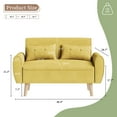 thumbnail image 4 of Walsunny Small Modern Loveseat Sofa, Upholstered Fabric Love Seat with Linen Cushions, Compact and Stylish for Small Spaces, Living Room, Bedroom, Office，Yellow, 4 of 8