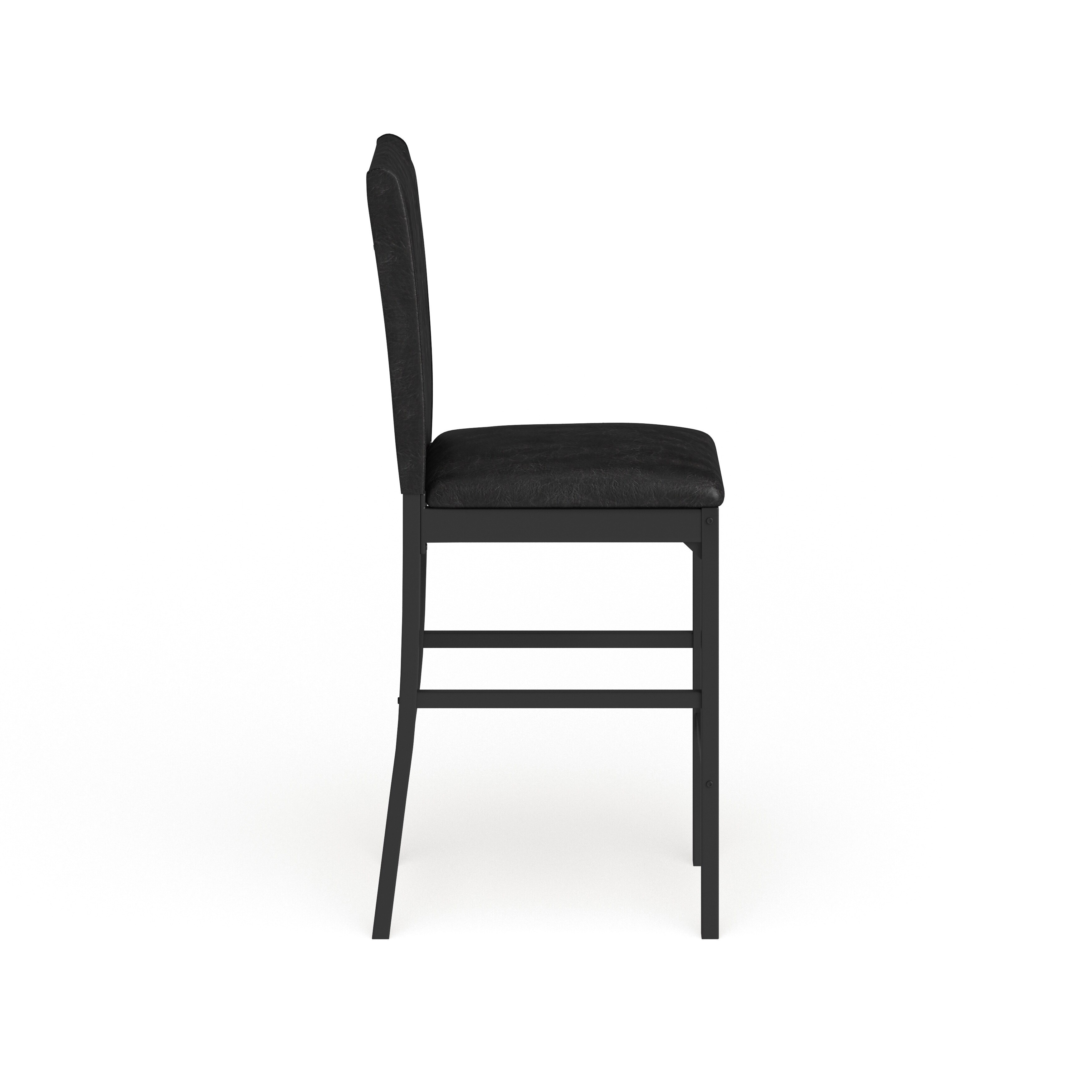 Weston Home Declan Faux Leather Metal Counter Height Chair, Dark Brown (Set of 4)
