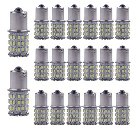 20-Pack 6000K 64-SMD 1156 1141 1003 LED Bulbs For Car Rear Turn Signal lights Interior Camper(Pure (Best Led Bulbs For Cars)