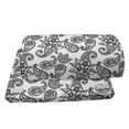 thumbnail image 4 of Ethnic Foot Rest, Paisley Inspired Continuous Pattern of Monochrome Floral Repetitive Design, Non-Slip Backing Ergonomic Memory Foam Leg Support for Office, Charcoal Grey White, by Ambesonne, 4 of 5