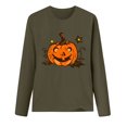 thumbnail image 4 of Jsaierl Halloween Shirts for Women Funny Pumpkin Ghost Graphic Tees Stretch Round Neck T-shirt Long Sleeve Dressy Casual Blouse Tops Halloween Clothes, 4 of 4