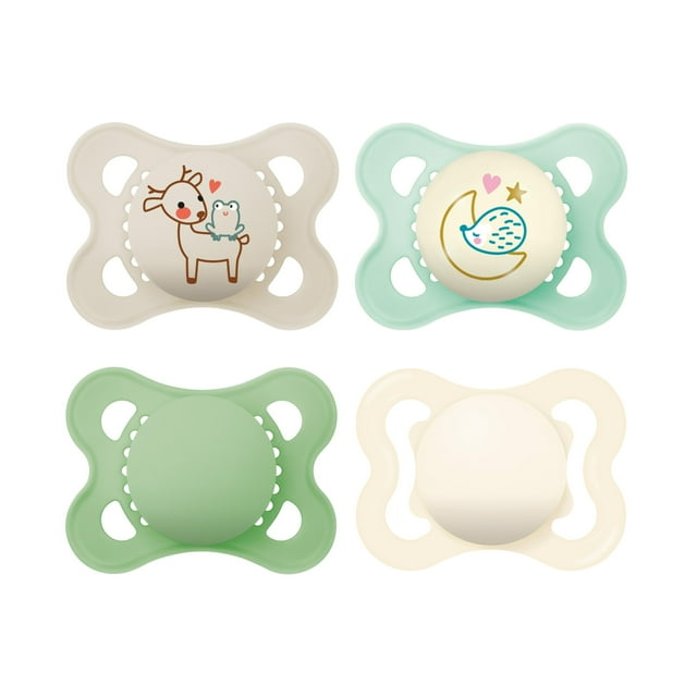 Paquete Variado de Chupetes MAM para Bebés 0-6 Meses, 4 Unidades
