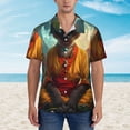 thumbnail image 2 of Fotbe Moonlit Hairless Cat Monk print Short Sleeve Button Down Shirts for Men Casual Summer Beach Wrinkle Free Shirt-Medium, 2 of 5